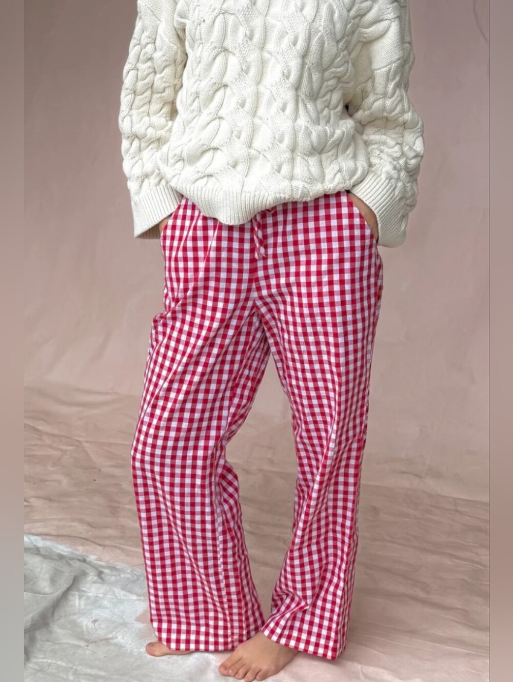 Sonderhaus Red Gingham Perfect Pants